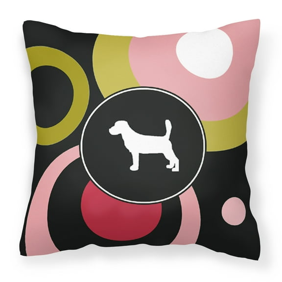 Carolines Treasures KJ1011PW1414 Beagle Decorative   Canvas Fabric Pillow 14Hx14W multicolor