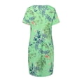 thumbnail image 7 of Tosmy Summer Dress Women's Cotton Linen Crew Neck Printed Dress Needream Dresses Needream Cotton Linen Round Dresses For Women, 7 of 7