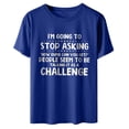 thumbnail image 3 of Hauts d'Été Amusants pour Femmes Imprimés Lettres Col Rond Manches Courtes T-Shirt, 3 of 5