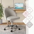 thumbnail image 5 of Homall Home Office Chair Adjustable Swivel Vanity Chairs Mid Back Rolling Task Chairs for Bedroom, Living Room or Study, Gray, 5 of 13