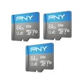 thumbnail image 2 of Tarjeta de memoria PNY Elite de 64 GB, clase 10 U1, V10 A1, microSDXC, paquete de 3, 2 of 9