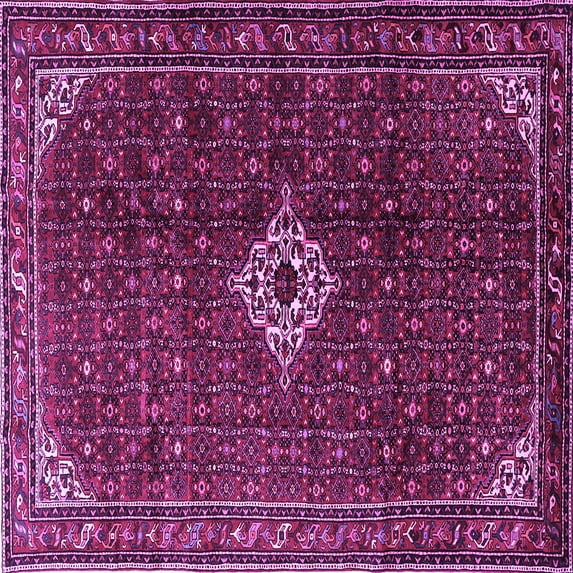 Ahgly Company Indoor Square Persian Purple Traditional Area Rugs, 4' Square