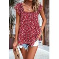 thumbnail image 4 of Womens Summer Tunic Tops Casual Dressy Blouse Loose Fit Short Sleeve T Shirts Red XL, 4 of 8