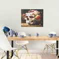 thumbnail image 5 of Susaid Rose Floral Skull Pattern Canvas Wall Decor Poster Framed Artwork Decoration for Bedroom Home Office Ready to Hang,Horizontal, 5 of 6