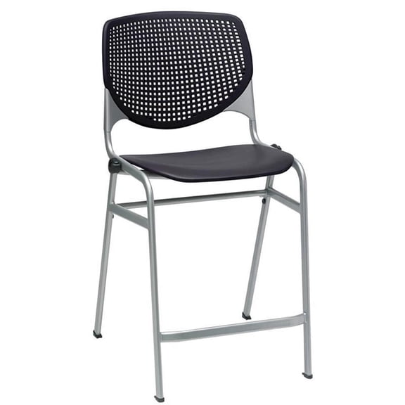 KFI Studios KOOL Armless Stacking Counter Barstool, Black