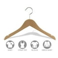 thumbnail image 4 of The Great American Hanger Company Wooden Junior Top Hanger with Natural Finish, Flat 14 inch Space Saving Wood hangers with Notches & Chrome Swivel, 4 of 4