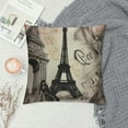thumbnail image 2 of COMIO  Eiffel Tower Throw Pillow Cover French Sketch Monochrome Paris Landmarks Country Collage Street Pillow Case  Decorative Men Women Boy Girl Room Cushion Cover for Home Couch Bed, 2 of 5
