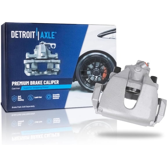 Detroit Axle - Front Left Brake Caliper for 2012-2018 Ford Focus 2013-2019 C-Max Escape, Driver Side Disc Brake Caliper with Bracket 2014 2015 2016 2017 Replacement