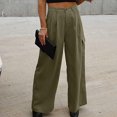 thumbnail image 2 of Womens High Waisted Wide Leg Cargo Pants Baggy Casual Work Pants with 4 Pockets, 2 of 9
