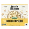 Smash Kitchen Organic Non-GMO Microwavable Naturally Flavored Butter Popcorn, 6 pack