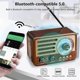 thumbnail image 3 of Portable Retro Radio Vintage Bluetooth Speaker FM/AM Radio Receiver with LED Flashlight, Supports TF, 3 of 5
