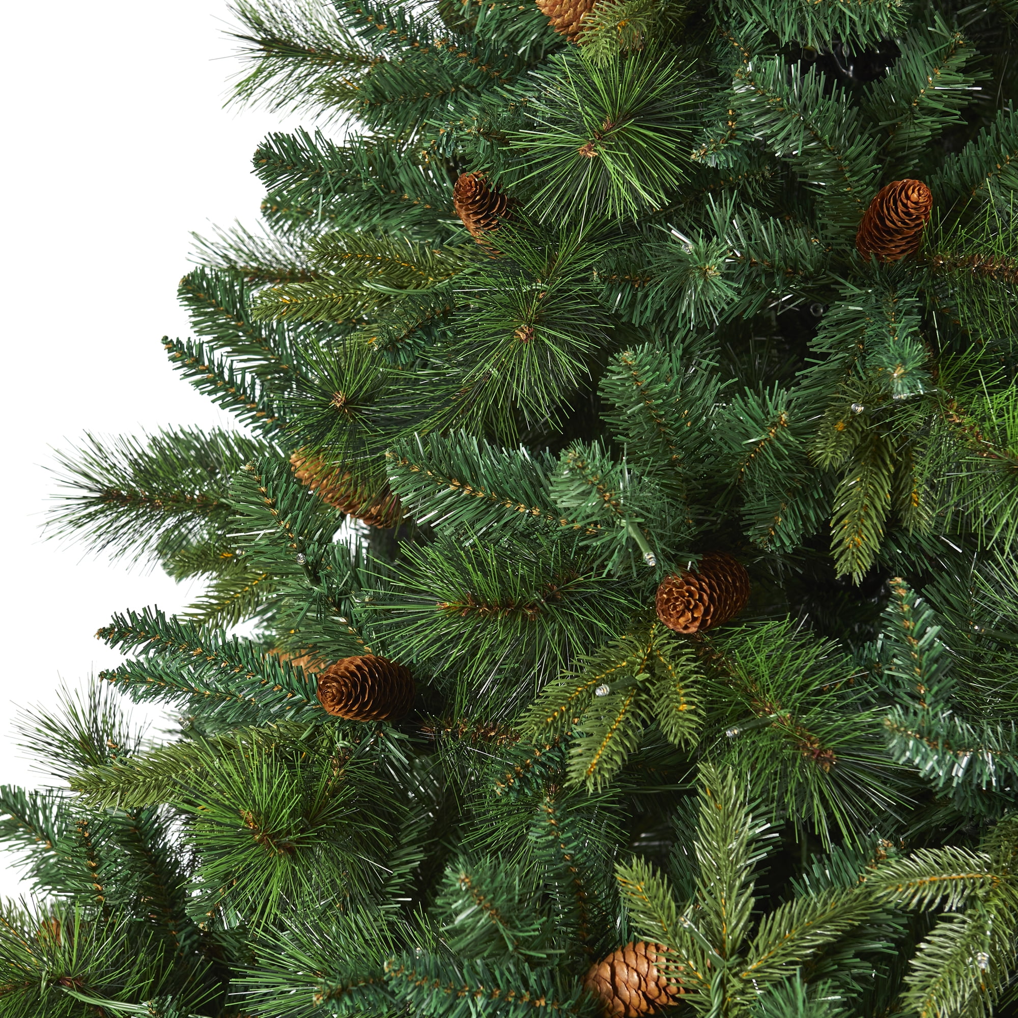 Nearly Natural Clear Prelit 600 LED Green Holiday Mixed Pine Artificial Christmas Tree, 7.5'