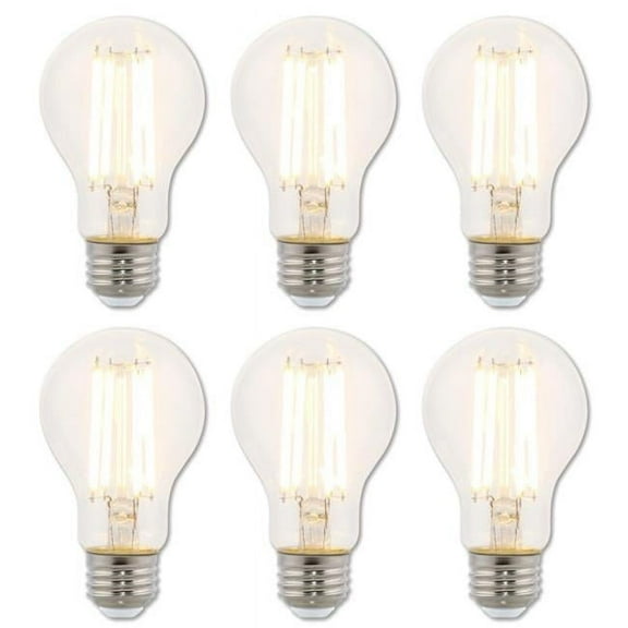 Westinghouse Lighting  10-Watt (100-Watt Equivalent) Clear A19 Dimmable Filament LED Light Bulb, Medium Base - 6-Pack