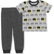 BATMAN 2 Pack Jogger Set for Boys, Graphic Printed Short Sleeve Shirt and Sports Pants