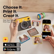 KODAK Mini Shot 3 Retro 4PASS 2-in-1 Instant Camera and Photo Printer (3x3 inches) + 38 Sheets Bundle, Yellow