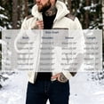 thumbnail image 3 of Mens Fleece Jacket Hooded Full Zip Faux Leather Trim Warm Soft Winter Coat with Pockets Winter Outdoor Casual Work Travel Wear, 3 of 6