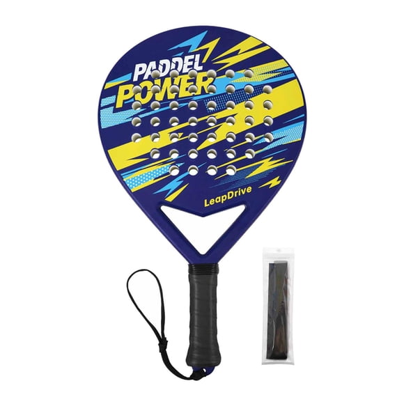 Almencla Padel Racket Comfortable Grip Paddle Tennis Racquet for Gym Matches Teenager Blue Yellow