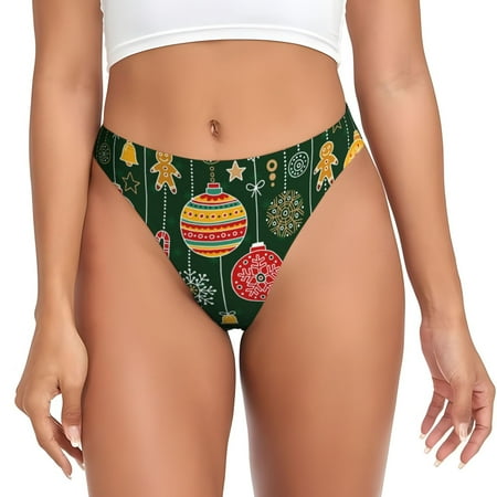 Thongs for Women - Christmas Cute a No Show Seamless Womens Thongs Underwear  Breathable G String Thongs for Women  Ladies Stretch Low Rise Thong Bikini Panties Briefs