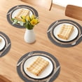 thumbnail image 2 of Set of 6 Farmhouse Woven Placemats for Dining Table Decor - Indoor, Washable, Wipeable Kitchen Table Mats Dark Gray 11.8x11.8inch, 2 of 5