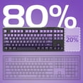 thumbnail image 4 of ATTACK SHARK M87 80% Wireless Gaming Keyboard,87 Keys TKL Mechanical Feeling SA PBT Keyboard, Bluetooth 5.0/2.4Ghz Dual Mode Pc Gaming Keyboards for Silent Office/Gaming(Purple), 4 of 10