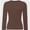Chocolate, variant on Women's Long Sleeve T-shirts Crew Neck Slim Fit Layered Crop Tops Soft Basic Tee