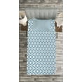 thumbnail image 3 of Ambesonne Ikat Quilted Bedspread Set 2 Pcs, Aquatic Geometric Ovals, Twin Size, Blue Beige White, 3 of 3
