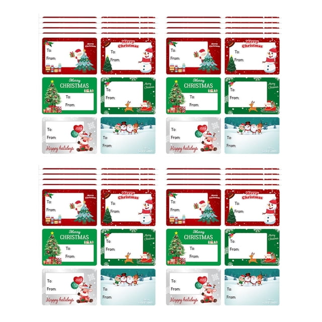 DJN Clearance Stickers Christmas Stickers Labels 120 PCS Christmas Tags Labels Christmas Name Tags Christmas Tags Stickers Xmas Tag Stickers Christmas Self Adhesive Labels Paper White One Size