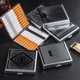 thumbnail image 4 of 1 Uds caja de cigarrillos metálica plateada caja de cigarrillos anticompresión portátil de acero inoxidable en relieve caja de cigarrillos con personalidad de moda para hombres con humo áspe, 4 of 4