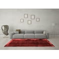 thumbnail image 3 of Ahgly Company Indoor Round Abstract Red Modern Area Rugs, 4' Round, 3 of 4