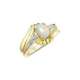 thumbnail image 6 of RYLOS Rings for Women 14K Yellow Gold Swirl Z Ring 7X5MM Oval Gemstone &  Diamond Rings Exotic Opal African Jewelry Size 7, 6 of 7