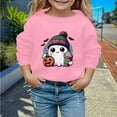 thumbnail image 2 of Weebloom Girls Boys Halloween Sweatshirts Children Fashion Printed Crew Neck Hoodless Long Sleeve Tops Sweatshirt Lovely Dailywear,Pink, 2 of 4