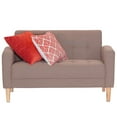 thumbnail image 1 of ViscoLogic Glenn Mid-Century Living Room 3 Seater Sofa, Loveseat, Arm Chair With Wooden Legs for Small Spaces - Brown Fabric, 1 of 5
