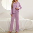 thumbnail image 7 of Womens Pajamas Set Long Sleeve Sleepwear for Women Button Down Nightwear Soft Pj Loungewear Sets with Long Pants, 7 of 7