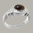 thumbnail image 2 of LBG British Made 18k White Gold Natural Garnet Unisex Engagement Ring - 33 size options - Size 7, 2 of 6