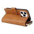 thumbnail image 5 of Feishell for Apple iPhone 14 Pro (6.1 inch) Wallet Case for Women Men,Premium PU Leather Magnetic Clasp Zipper 9 Card Slots Folio Flip Holder Shockproof Purse Phone Case with Wrist Strap,Brown, 5 of 9