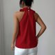 thumbnail image 2 of Moda Casual Collar de Pétalos sin Mangas para las Señoras, Camisa de Suéter de Cuello en V de Poliéster para el Verano Y el Uso Diario, 2 of 5