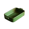 thumbnail image 1 of Simple Rectangular Plate Vintage Rough Ceramic Double Ear Baking Plate Kiln Glaze Oven Microwave Baking Plate, 1 of 5
