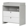 South Shore Furniture Cookie Changing Table, Soft Gray and Pure White