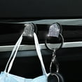 thumbnail image 3 of 4PCS Coche Interior Ganchos Decoración de Rhinestone Colgante Ganchos Almacenamiento Colgante Ganchos, 3 of 8