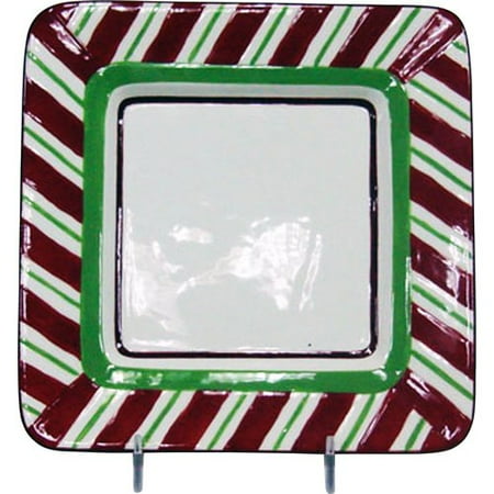 Holiday Stripe Dessert Plate