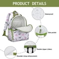 thumbnail image 4 of LightPurple Dinosaurs Flowers Pattern Backpack for School,Cute School Bag,Schoolbag with Adjustable Shoulder Straps & Padded Back,15.25"x11.5"x5.25", 4 of 5