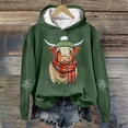 thumbnail image 3 of Womens Hoodies Oversized Long Sleeve Highland Cattle Print Hooded Sweatshirt Cute Long Sleeve Loose Pullover Tops Winter Y2k Clothes, 3 of 3
