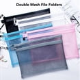 thumbnail image 3 of 10Pcs A5 Mesh Zipper Pouch Bag, Double Layer Nylon Mesh Zipper Pouch Bags Mesh Zipper Document Pouch Convenient Hanging Rope Waterproof Zipper Pouches for Office Home Hospital Trav, 3 of 7