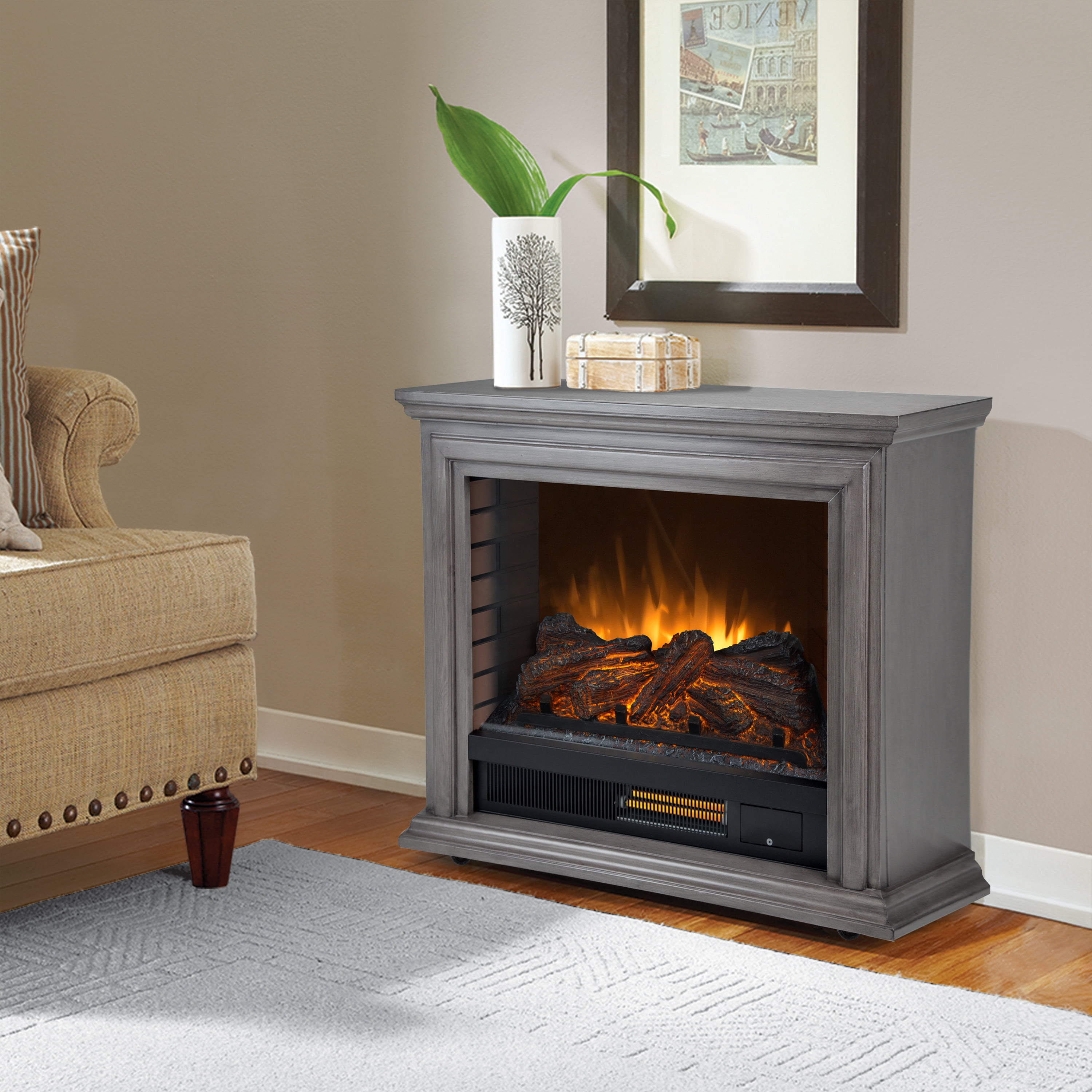 Pleasant Hearth Sheridan Mobile Infrared Electric Free-Standing