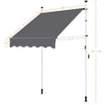 thumbnail image 4 of Topeakmart 59" L Manual Retractable Awning with Adjustable Height, Dark Gray, 4 of 7