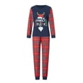 thumbnail image 2 of Qiylii Christmas Family Pajamas Matching Set for parent-Child Letter Print Long Sleeve Tops and Plaid Pants Loungewear Soft Sleepwear with Dog, 2 of 10