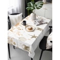 thumbnail image 6 of Orange Coastal Table Cloth, Summer Eucalyptus Leaves Beach Ocean Starfish Waterproof Tablecloth for Rectangle Tables, Washable Fabric Table Cover for Restaurant Kitchen Dining Tables 54"x108", 6 of 6