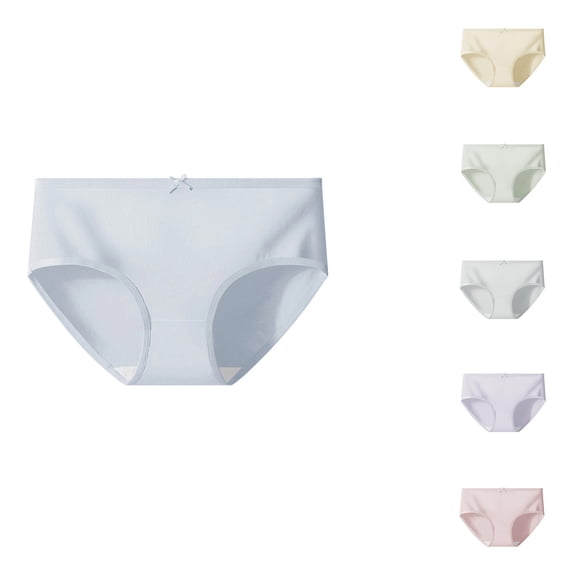 Women and Girls Underwear Cotton Panties Briefs Solid Color Soft Underwear Stretch Bikini Underwears Women’s Hipster Panties