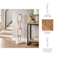 thumbnail image 5 of Teak Chain Sculpture for Home and Bathroom Decor - Coastal Wooden Linked Accent for Living Room or Dining Room - Art on Stand Figurine for Office Shelf and Coffee Table Decor - 41", White, 5 of 8