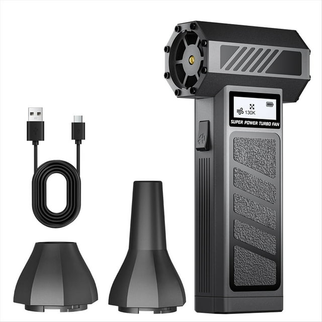 Ventilador Turbo Portátil de 130.000 RPM, Soplador de Aire Eléctrico para Coche, Limpiador de Nieve, Herramienta con 4 Velocidades Ajustables.